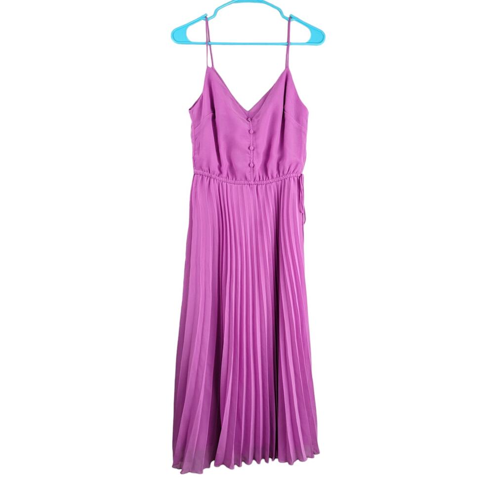 NWOT ASOS Purple Pleated Midi Blouson Dress Size 4